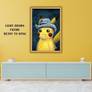 Pikachu Van Gogh Ready To Hang Canvas,Van Gogh Pikachu Famous Artwork Poster,Aesthetic Poster,Van Gogh Pikachu Poster,Van Gogh Pikachu Print