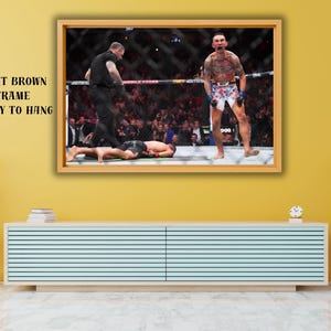 マックス・ホロウェイによるジャスティン・ゲイジーのKO UFCウォールアート、マックス・ホロウェイのポスター、ジムの壁飾り、フィットネスアート、UFCポスター、キックボクシングポスター、ファンへのギフト