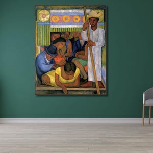 Diego Rivera Flower Festival Ready To Hang Canvas,Feast of Santa Anita Art Print,Diego Rivera Canvas Wall Art,Rivera Artwork,Diego Rivera