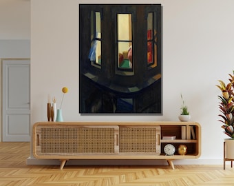 Edward Hopper Night Windows Canvas Print, Ready To Hang