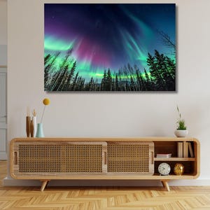 Nordlichter Fotografie Druck Große Wand Kunst Wohnung Dekor Schlafzimmer Dekor Alaska Druck Aurora Borealis Versandkostenfrei Leinwand Wand Kunst