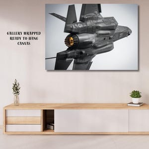 F35 Aircraft Canvas, Aviation Canvas, Aircraft Canvas, Pilot Gift, U.S. Air Force, F-35 Lightning II Fighter, F-35 Dogfighting Wall Decor