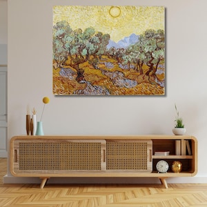 Olive Trees by VINCENT VAN GOGH Ready To Hang Canvas,Van Gogh Painting Extra Large Wall Art,Van Gogh Olive Trees (1889),Housewarming Gift