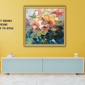 Impasto Roses Painting on Canvas, Floral Wall Art