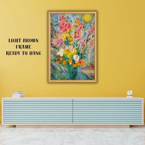 Marc Chagall Bouquet de Fleurs Kunstdruck, Marc Chagall Leinwand Wandkunst, Chagall moderne Kunst, Leinwand Poster & Panel, Chagall Hauswanddekor
