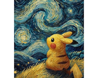 Pikachu With the Starry Night Pokémon Card Collectible/gift