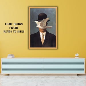 René Magritte Man in a Bowler Hat Poster Wall Art,Rene Magritte Canvas,Man in a Bowler Hat Canvas Print Art,Reproduction Print,Rene Wall Art