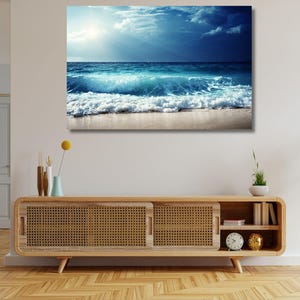 Beach canvas prints Sea landscape Nautical photo Coastal canvas print Sea wave canvas Extra large wall art Beach wall decor Coastal Wall Art