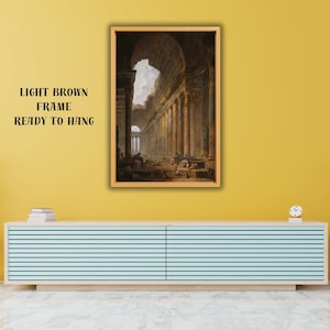Hubert Robert: The Old Temple (1787) Canvas Wall Art, Artwork Gallery Poster, Wrapped or Framed Giclee Wall Art, Home Wall Decor Print Gift