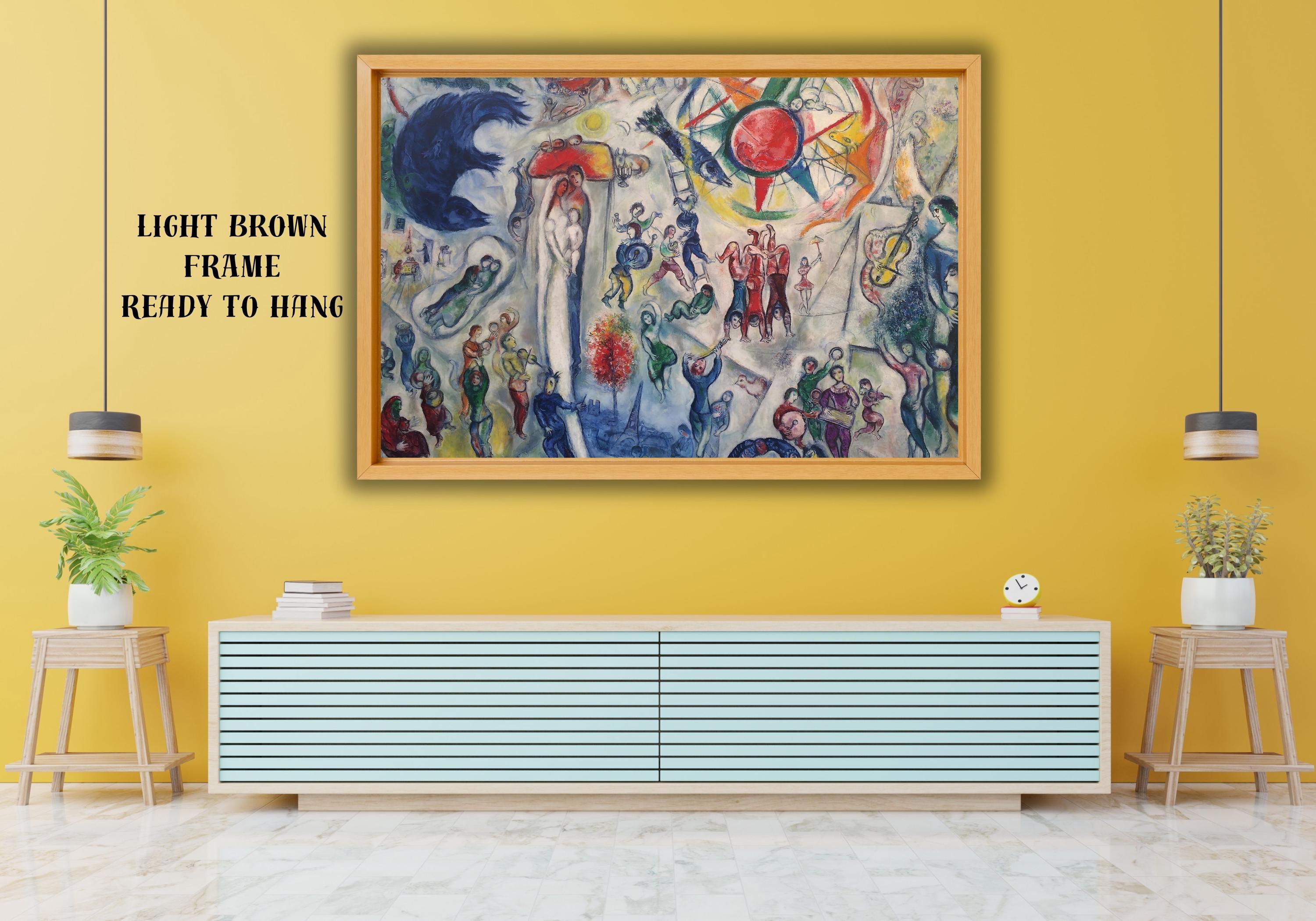 La Vie by Marc Chagall Marc Chagall Art Marc Chagall Exhibition Arts,Marc Chagall Exhibition Poster, Museum of Modern Art,Vintage Exhibition