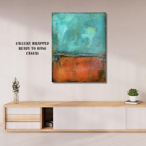 Mark Rothko Orange and Blue Canvas Painting, Abstract Wall Art, Contemporary Artwork, Blue Art Print, Wall Decor,Orange and Blue Rothko Art