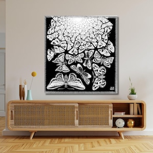 Butterflies by Maurits Cornelis Escher,Home office Decor,Modern Relativity,Reproduction Print,Abstract Art,Vintage Custom Extra large size
