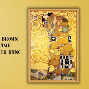 Gustav Klimt Umarmung Druck, Vintage Galerie Wandkunst