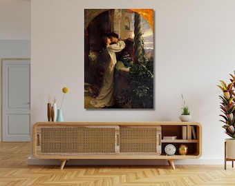 Impression sur toile Frank Dicksee, les deux couronnes, couple amoureux de l'art