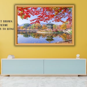 Colorful Gyeongbokgung Palace in Seoul Wall Art, South Korea Print Art on Canvas, Seoul Landscape on Canvas, Seoul Photo for Home Decor