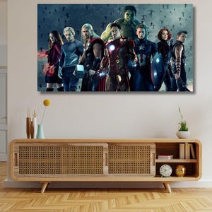 Avengers Superheroes Canvas Wall Art,Avengers Poster,Marvel Poster,Spiderman Poster,Vintage Poster,Comic Book Poster,Avengers Vintage Poster