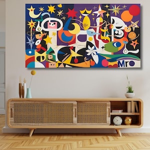 Joan Miro Canvas Wall Art Abstract Catalan Art as Miro Wall Art Miro Canvas Painting, Abstract Surrealism, Joan Miro Print Museum Exhibition