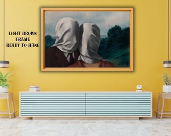 ルネ・マグリット「恋人たち」展ポスター：ヴィンテージ抽象芸術