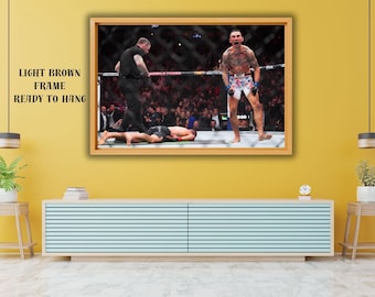 Max Holloway KO Justin Gaethje, UFC Canvas Wall Art, Gym Decor