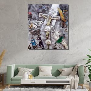 The White Crucifixion by Marc Chagall Ready To Hang Canvas,Marc Chagall Art Exhibition Poster,Museum Print,Expressionism Poster,Marc Chagall