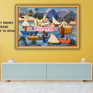 O Porto By Tarsila do Amaral Quality Poster Print, O Porto By Tarsila do Amaral Canvas Wall Art, Tarsila do Amaral Poster, Print, Canvas Art