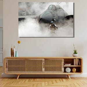 F-14 Tomcat Fighter Jet Ready To Hang Canvas,F-14 Military Plane Pattern Poster,Combat Aircraft Pattern Canvas,F-14 Wall Art, Plane Fan Gift
