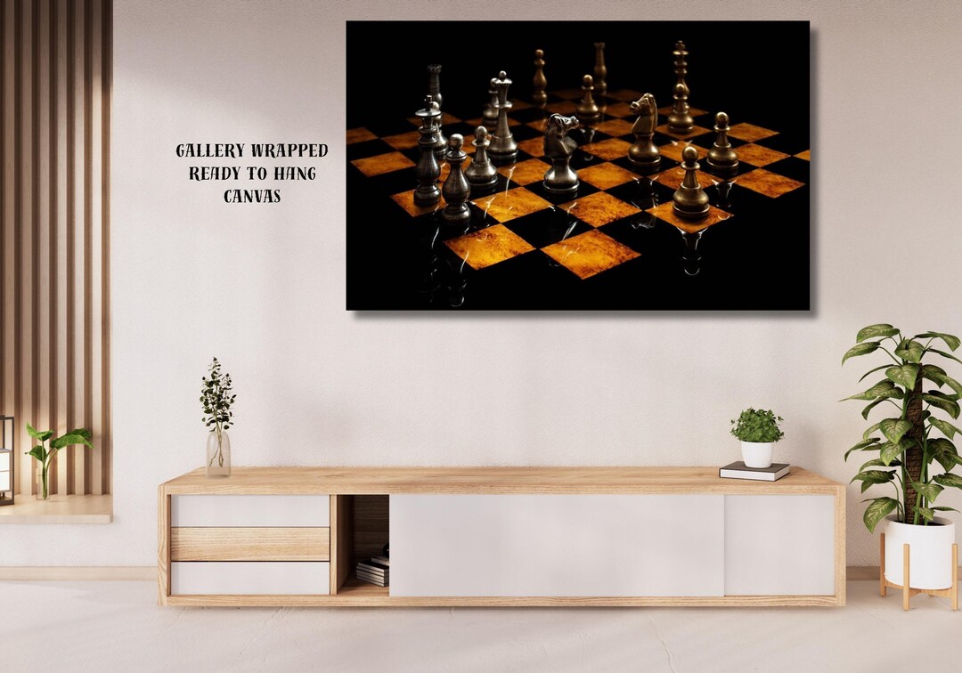 Chessboard Canvas Wall Art, Strategy Game Decor - Etsy