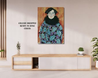 Portret Klimt Johanna Staude, moderne kunstafdruk, galerij verpakt canvas