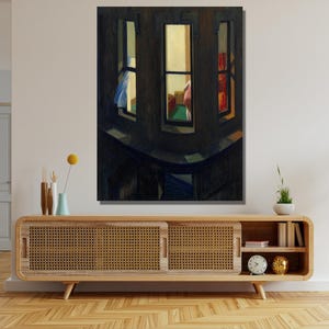 Night Windows von Edward Hopper bereit zum Aufhängen auf Leinwand, Edward Hopper Reproduktion Dekor Kunst, Edward Hopper Ausstellung Night Windows Kunstwerk Geschenk