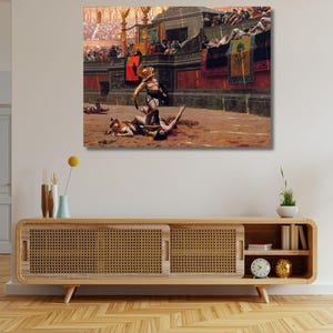 Pollice Verso Art, Gladiator, Huge Canvas Home Decor, Roman Empire, Gladiator Art, Colosseum Wall Art, Ancient Rome, Gladiator Wall Decor