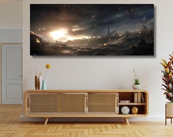 Lienzo decorativo de Los Vengadores: Endgame, Capitán América contra el ejército de Thanos, listo para colgar