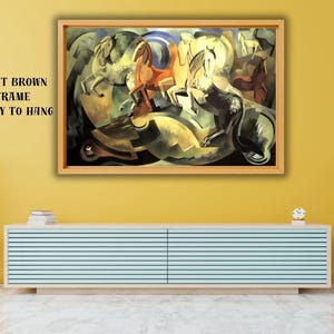 Abstraction of horses by Mainie Jellett Wall Art, Mainie Jellett poster, Abstract Horse Art, Modern Horse Canvas, Cubist Horse Painting