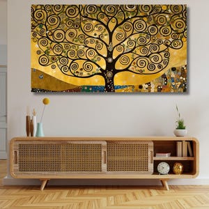 Gustav Klimt Canvas Wall Art,Gustav Klimt The Tree of Life,Gustav Klimt Artwork Canvas,Gustav Klimt Style The Tree of Life Canvas Wall Art