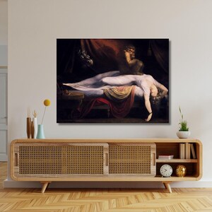 L'incubo di Henry Fuseli (1781) - Quadro su tela, riproduzione di Henry Fuseli, opere d'arte di Henry Fuseli, decorazione da parete vintage, l'incubo