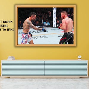 マックス・ホロウェイによるジャスティン・ゲイジーのKO UFCウォールアート、マックス・ホロウェイのポスター、ジムの壁飾り、フィットネスアート、UFCポスター、キックボクシングポスター、ファンへのギフト