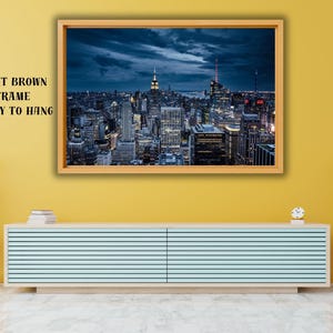 View at Night New York City Print Art on Canvas, American City Wall Decor, New York Wall Decor, New York Canvas Gift,New York City Canvas