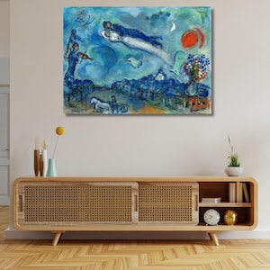 Marc Chagall Painting Canvas Classic Art Canvas Chagall Reproduction Large Wall Art for Living Room Decor Inspirational Chagall Canvas Print
