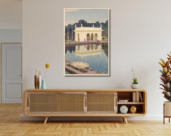 YKZ123出品 art work studio bridge 120 Japanese Art Print Hirakawa Bridge by Yoshida Hiroshi Cotton