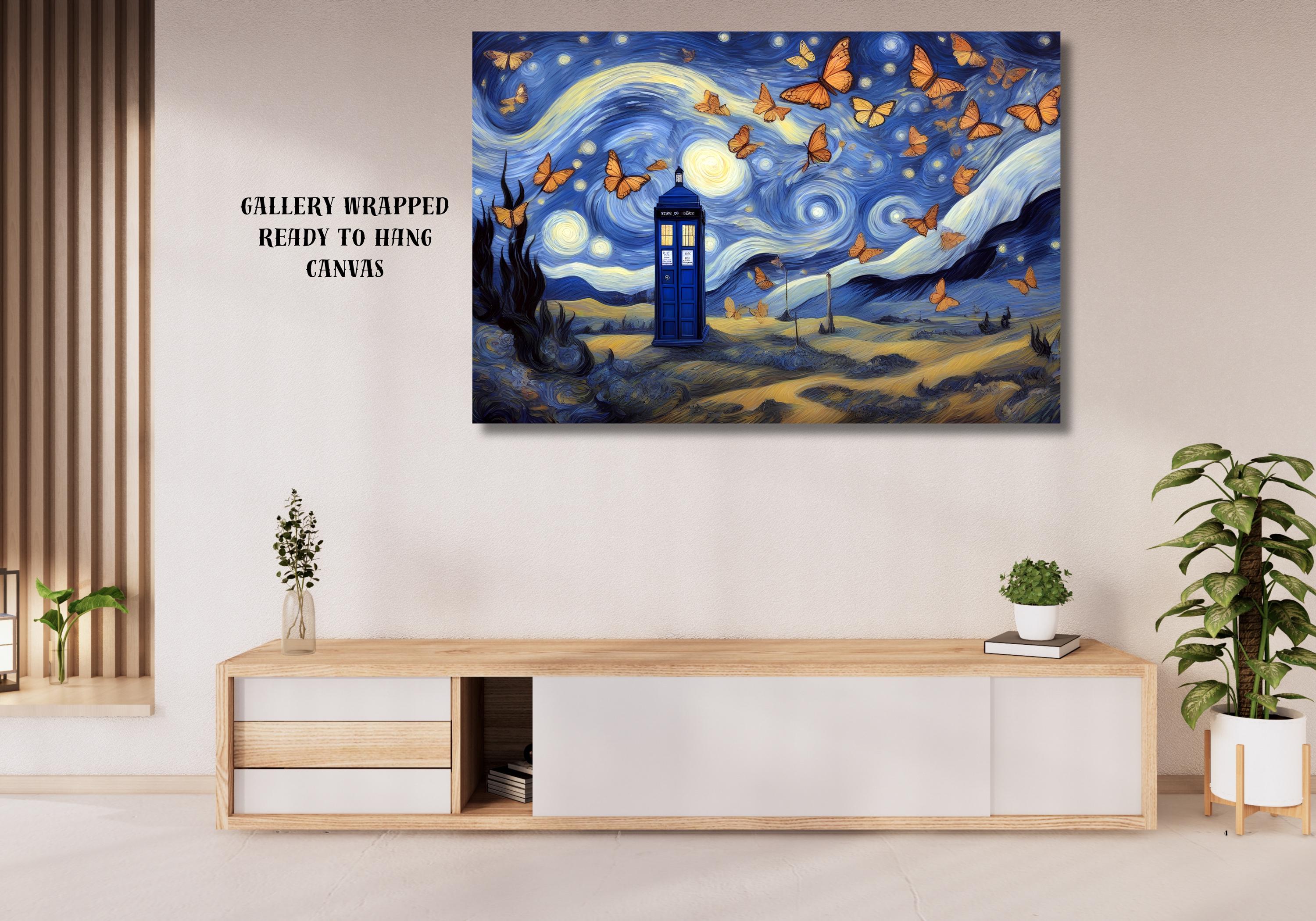 Doctor Who Tardis Box Vincent Van Gogh Canvas Wall Art Poster ...