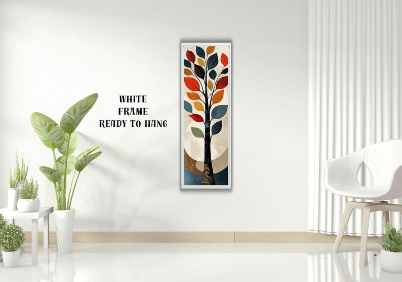 Vertical Abstract Tree Canvas Art, Modern Hallway Decor - Etsy UK
