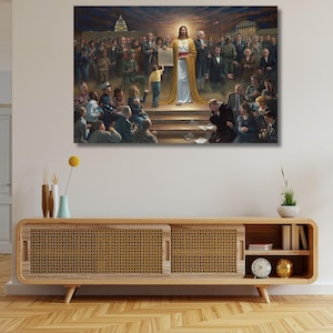 Jesus Among the People,Jesus Christ Print,Jesus Painting,Jesus Christ Portrait,Christian Art,Christian Gift,Jesus and America Wall Art,Child