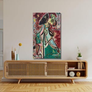 Jackson Pollock The Moon Woman Print Canvas Colorful Living Room Extra Large Wall Decor Ready to Hang Abstract Art Best Housewarming Gift