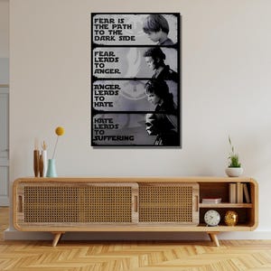 OBI-WAN KENOBI bereit zum Aufhängen Leinwand, Clone Wars, Darth Vader, Luke Skywalker, Obi Wan Kenobi Poster Print, Anakin Dark Side Wall Art Print Art