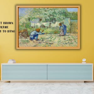 Erste Schritte eines Babys 1890 von Vincent Van Gogh Leinwand-Wanddekor, Ausstellungsplakat, berühmte Malerei, Familienporträt-Plakatleinwand, dutch Style