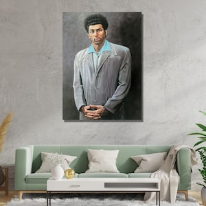 Cosmo Kramer Portrait Ready To Hang Canvas,Seinfeld Cosmo Kramer Reproduction Portrait,Cosmo Kramer Canvas Wall Art,Cosmo Kramer Funny Print