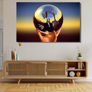 Il mondo di Salvador Dalì pronto da appendere su tela, stampabile Dalì, poster Dalì, arte Dalì, poster stampabile, dipinto astratto, arte murale su tela astratta