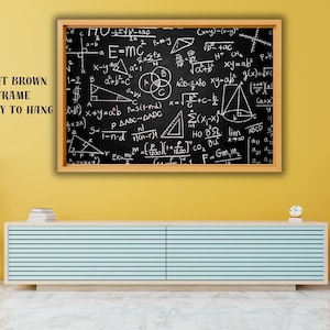 Mathematical Formula Canvas Art, E=mc2, Classroom Decor