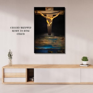 Christ of Saint John of The Cross, Salvador Dali, Huge Canvas Wall Decor, Christ of Saint John of The Cross Canvas, Dali Art, Surrealism Art