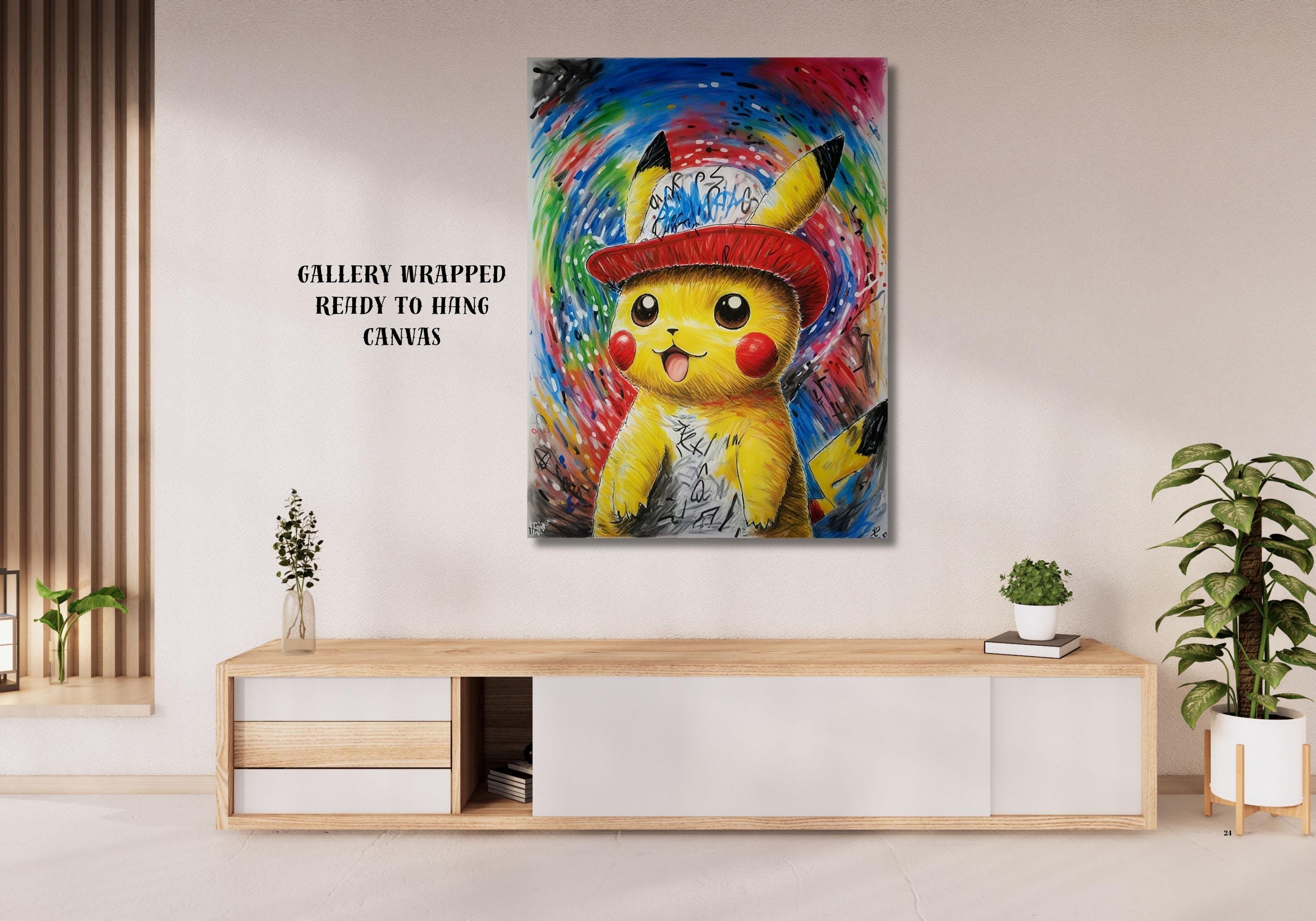 カスタム ゴッホ ピカチュウ キャンバス アート プリント - Etsy 日本