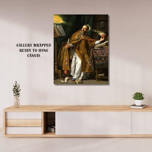 Saint Augustine Leinwanddruck, Philippe de Champaigne, Barockkunst
